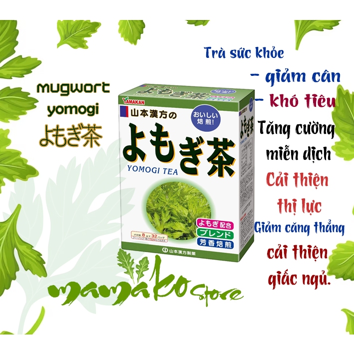 Trà túi lọc/ Trà ngải cứu Yomogi dược phẩm Yamamoto Kampo 8gX32H date 2026 /dòng nội địa nhật