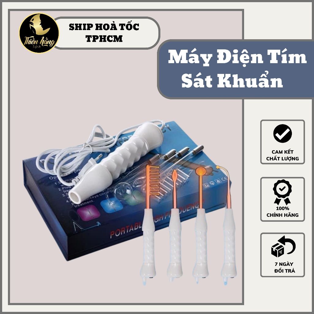( Ship Hoả Tốc TPHCM) Máy Điện Tím Sát Khuẩn Cầm Tay Sau Nặn Mụn Dùng Cho Spa TMV