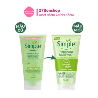 (MẪU MỚI) SỮA RỬA MẶT SIMPLE KIND TO SKIN REFRESHING FACIAL WASH GEL
