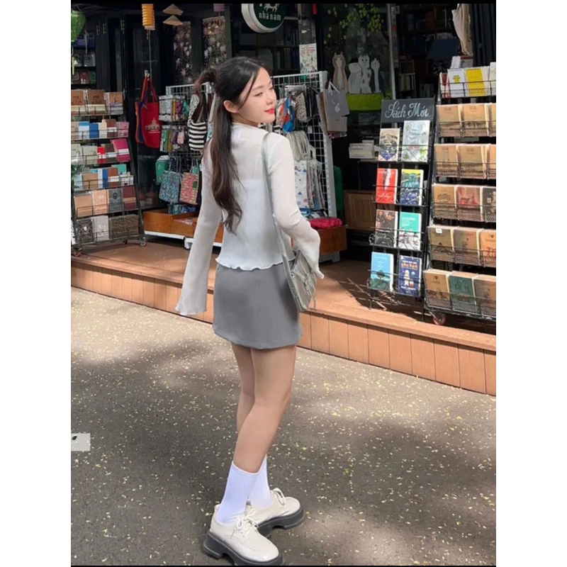 Pass Set áo voan hoa dập li