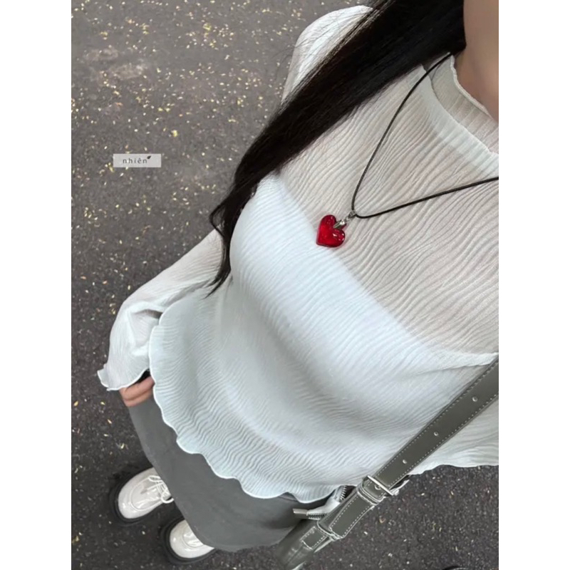 Pass Set áo voan hoa dập li