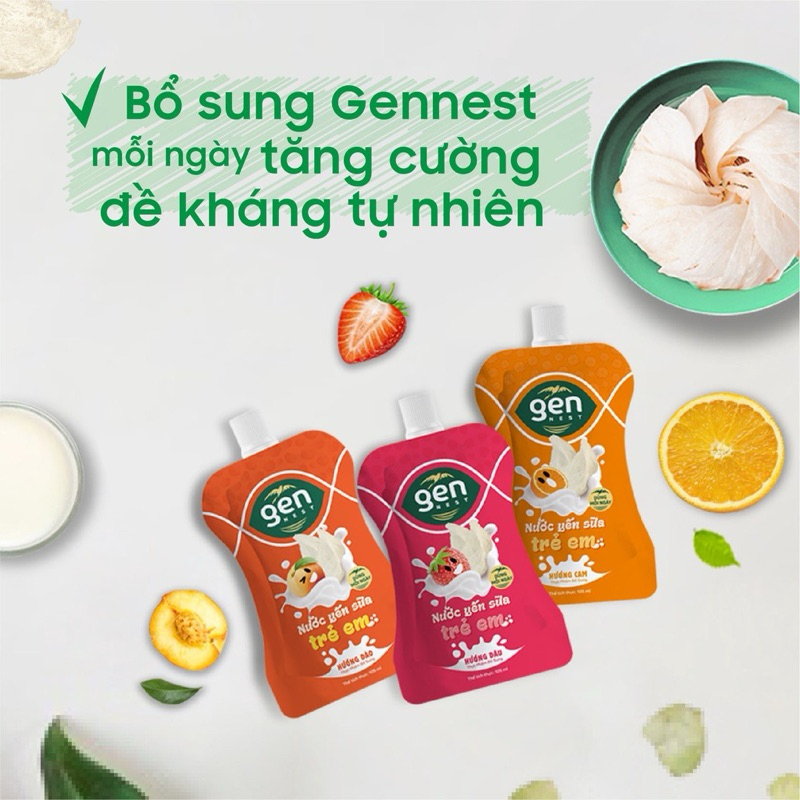 Combo 6 túi Nước Yến Sữa Trái Cây Cho Trẻ Em Gennest