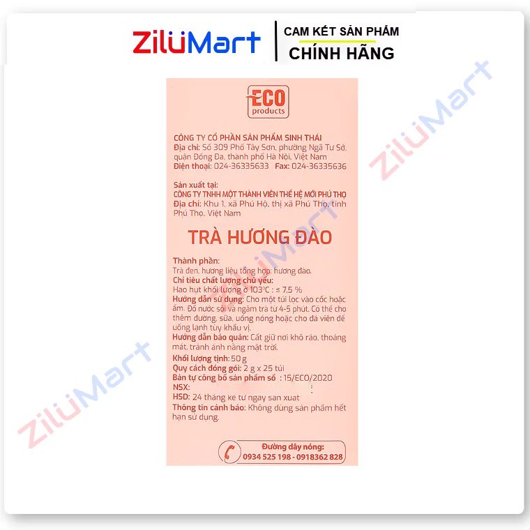 Trà Cozy hương đào  loại 50g