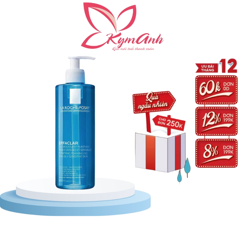 Sữa rửa mặt La Roche-Posay Effaclar 400ml cho da dầu, mụn, nhạy cảm