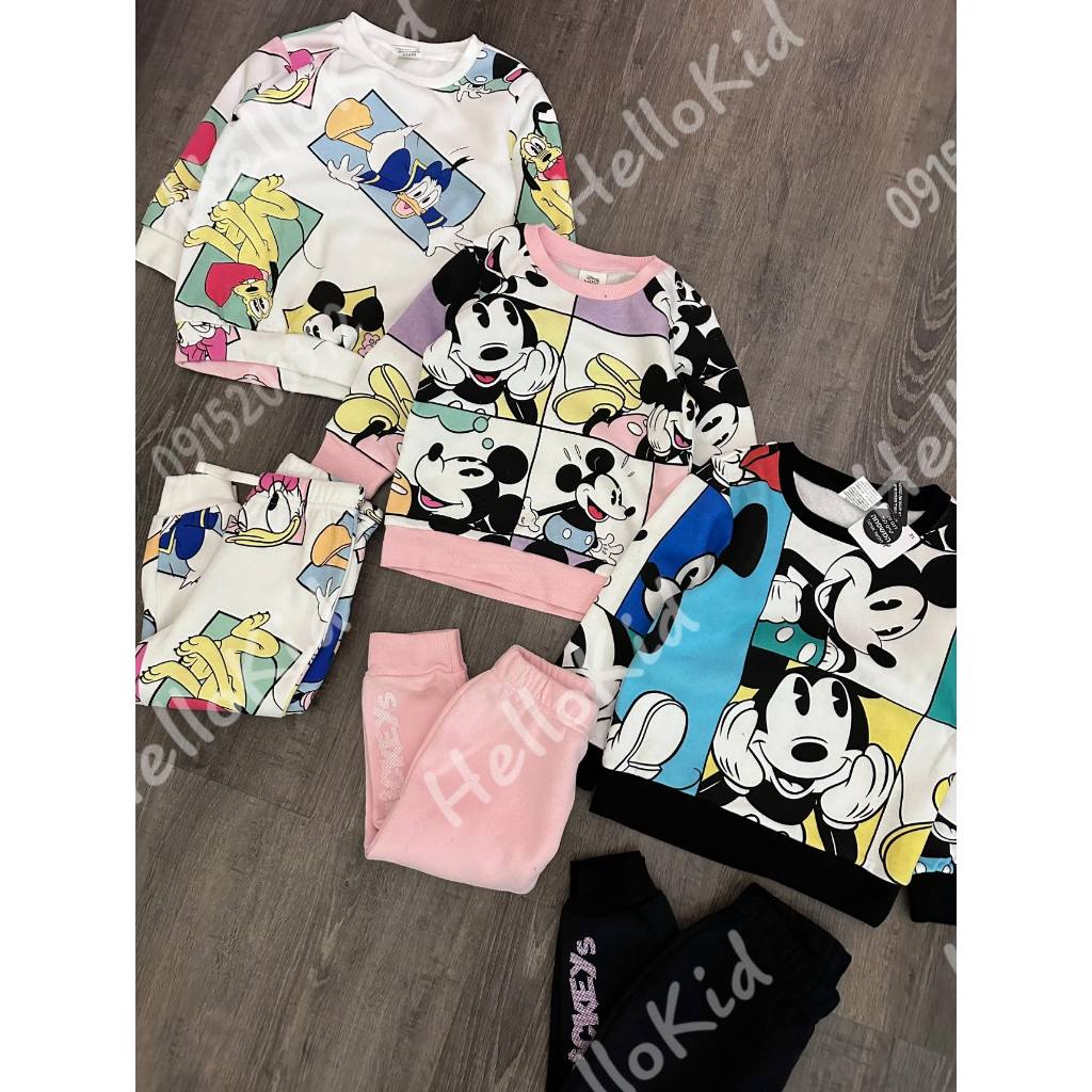 Bộ nỉ DT nhiều hình mickey 0312 cho bé