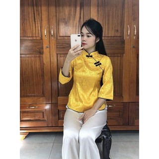 SET ĐỒ LAM ĐI CHÙA # MẪU SẨM GẤM - ÁO LẺ DÀNH CHO NỮ