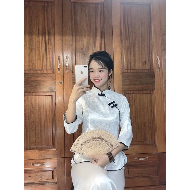 SET ĐỒ LAM ĐI CHÙA # MẪU SẨM GẤM - ÁO LẺ DÀNH CHO NỮ
