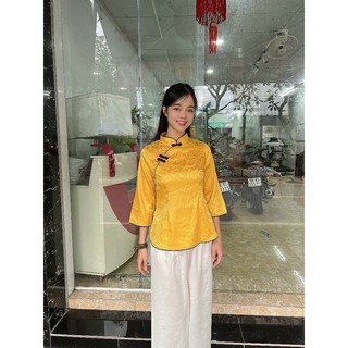 SET ĐỒ LAM ĐI CHÙA # MẪU SẨM GẤM - ÁO LẺ DÀNH CHO NỮ