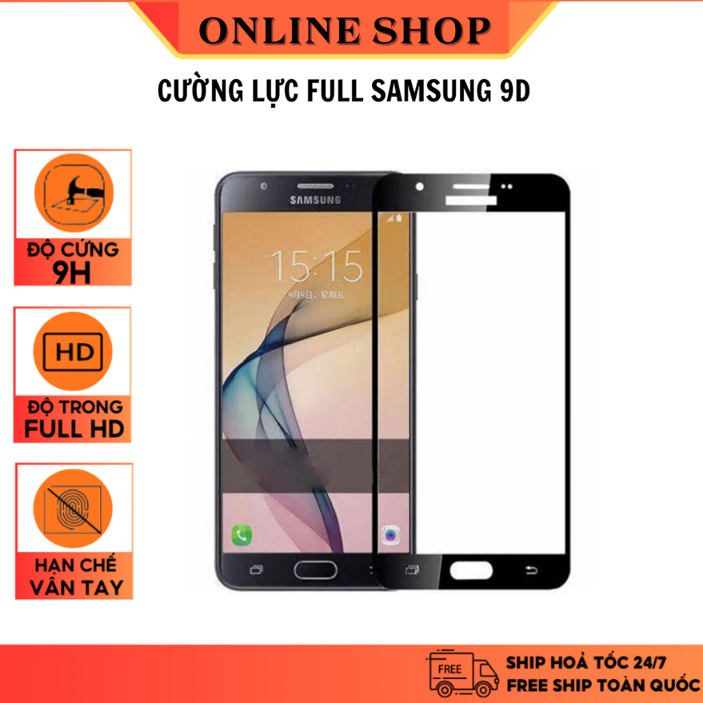 Kính cường lực Samsung Galaxy J7 pro (J730) , j7 prime , j7 plus full màn hình 10D