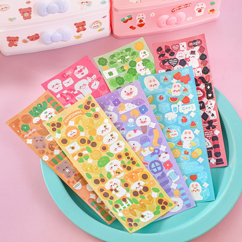 Set 1 tấm hình dán sticker hoạt hình cute đáng yêu hoạt chống nước dán laptop, điện thoại, đàn guitar, mũ bảo hiểm, vali