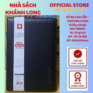 SỔ DA CAO CẤP MEETING 3 , 4, 6, 8 không khuy và có khuy  (Giấy vàng) 200 -240 TRANG