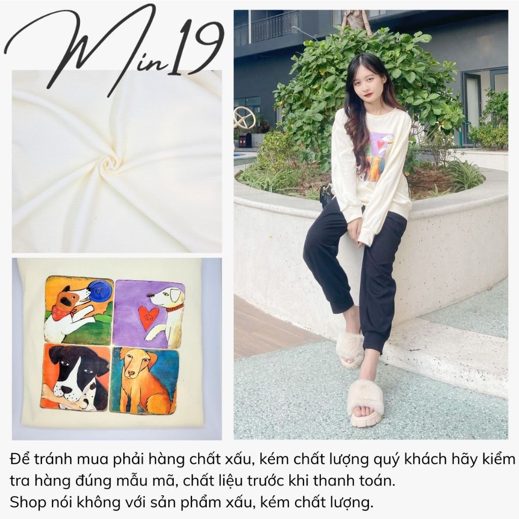 Sét Bộ Thể Thao Nữ MIN19 Sét Đồ Nữ Thu Đông Cá Tính Gồm Áo Hoodie Form Rộng Dài Tay Phối Quần Jogger Bo Gấu Chất Nỉ Tăm