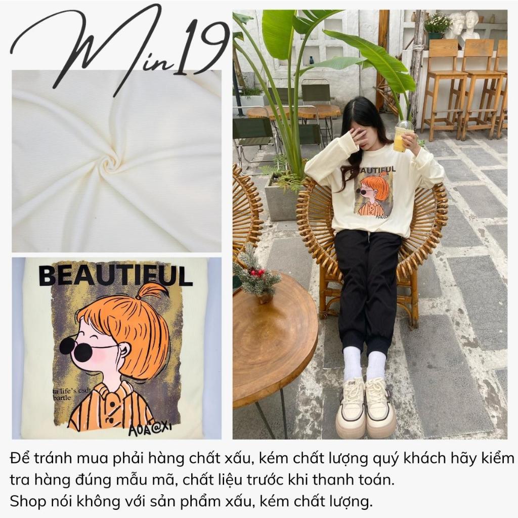 Bộ Thể Thao Nữ MIN19 Sét Đồ Nữ Thu Đông Cá Tính Gồm Áo Hoodie Form Rộng Dài Tay Phối Quần Jogger Bo Gấu Chất Nỉ Tăm