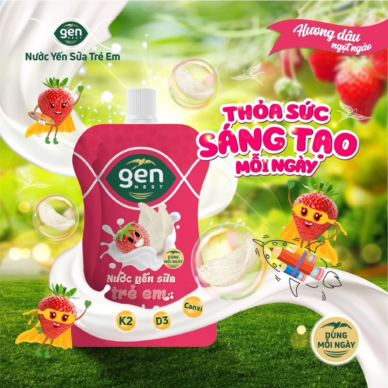 Combo 6 túi Nước Yến Sữa Trái Cây Cho Trẻ Em Gennest