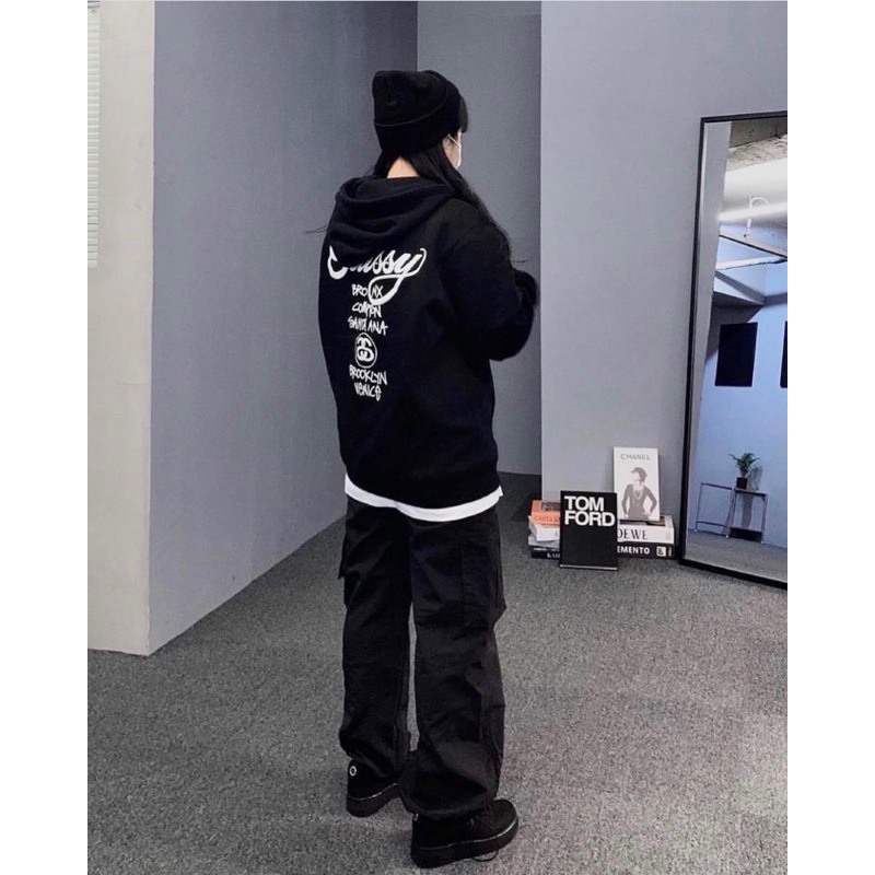 Áo Hoodie STUSSY world tour cao cấp cá tính, áo nỉ mùa đông full tag