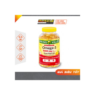 Spring Valley Omega 3 1000mg Giúp Chắc Khỏe Xương Khớp Làm Đẹp Da, Hỗ Trợ Trí Não, Tốt Cho Tim Mạch, Thị Lực