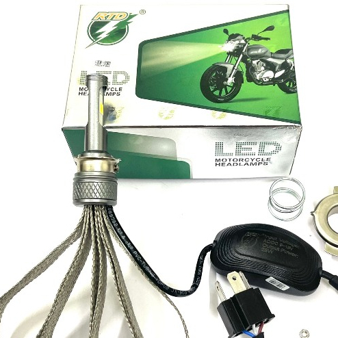 Đèn LED Pha Xe Máy RTD M02J – 2 Tim Râu – Chân Đa Năng H4/M5 – Bảo Hành 12 Tháng