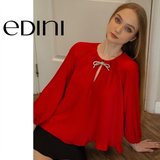 Áo tay dài vải dập ly tiểu thư - edini - a1449rd