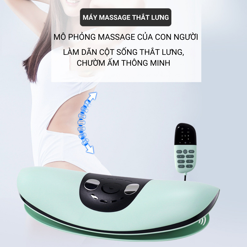 Máy massage lưng thông minh, massage rung kết hợp với xung điện EMS thư giãn vùng lưng và eo chính hãng Thiên Phúc Tâm