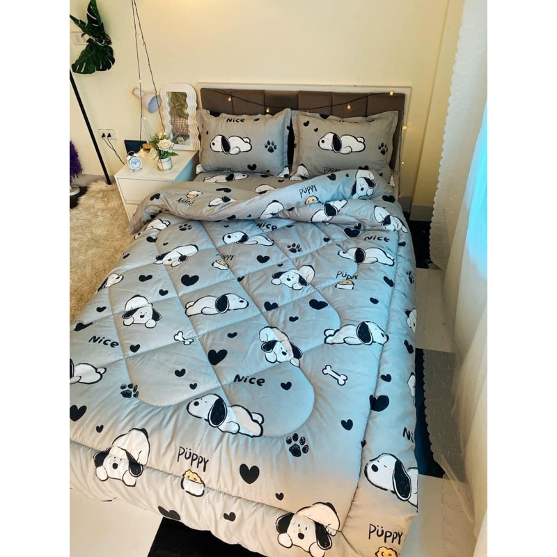 Bộ 5 món Chăn Phao Ga Gối Poly cotton bông dày hàng loại 1 mẫu mã đa dạng