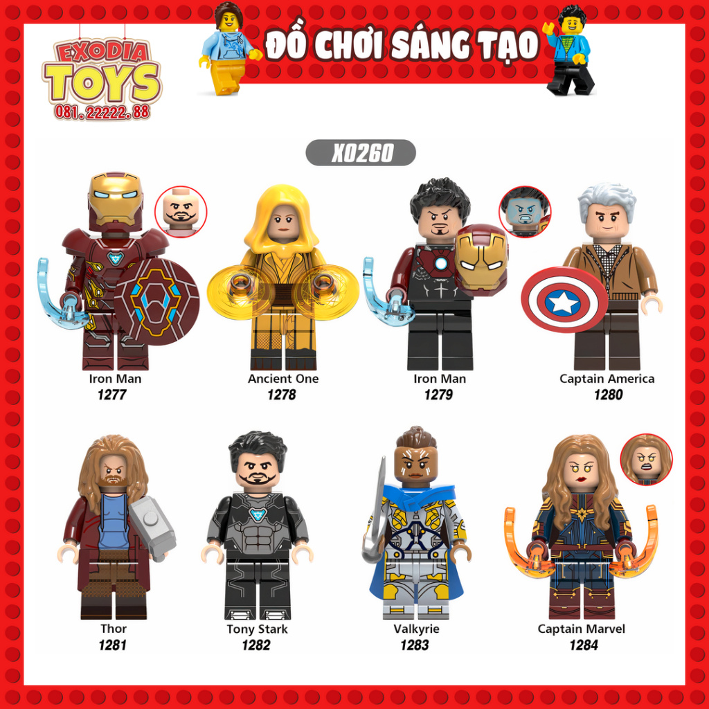 Xếp hình Minifigure Marvel Biệt đội siêu anh hùng Avengers Endgame - Đồ Chơi Lắp Ghép Sáng Tạo - XINH X0260