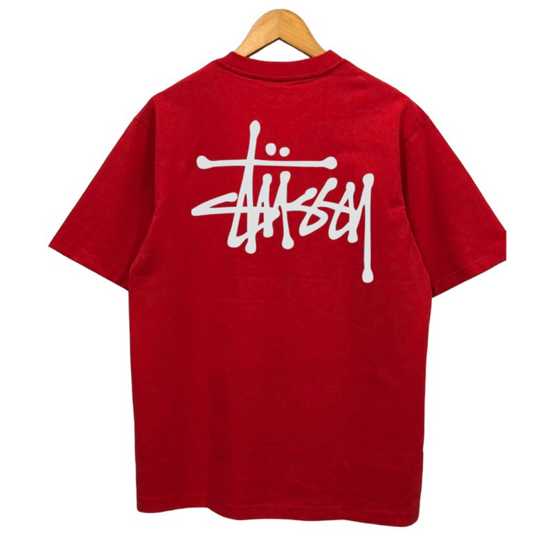 Áo thun STUSSY đỏ tươi ngày tết cao cấp, áo phông Unisex nam nữ Full bọc tag