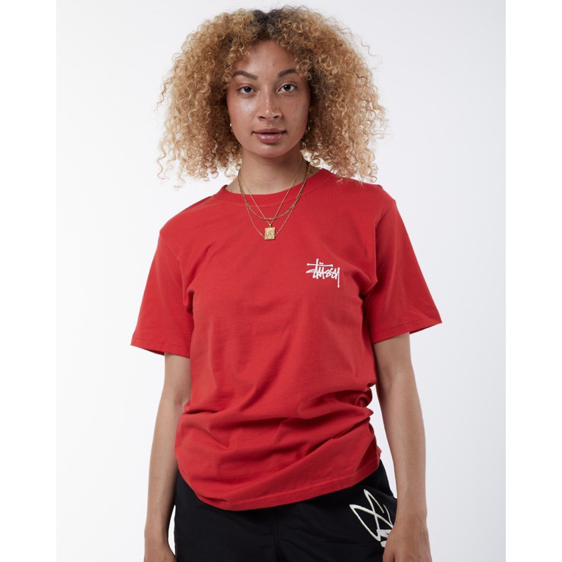 Áo thun STUSSY đỏ tươi ngày tết cao cấp, áo phông Unisex nam nữ Full bọc tag