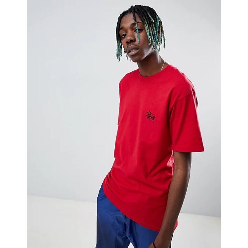 Áo thun STUSSY đỏ tươi ngày tết cao cấp, áo phông Unisex nam nữ Full bọc tag