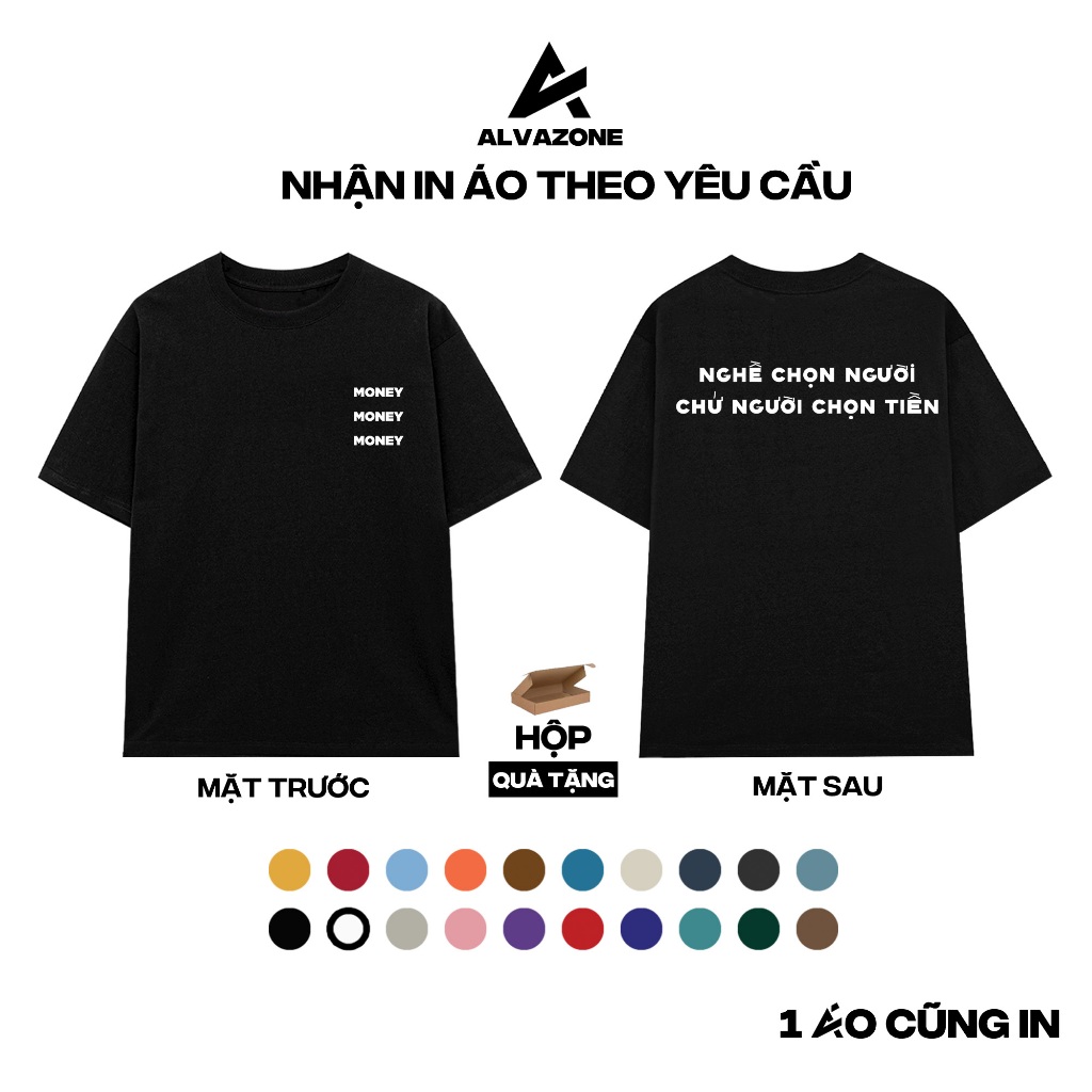 [Nhận In Theo Yêu Cầu] Áo Thun Oversize Tay Lỡ Alva Mẫu Nghề Chọn Người Cotton 100% Alvazone
