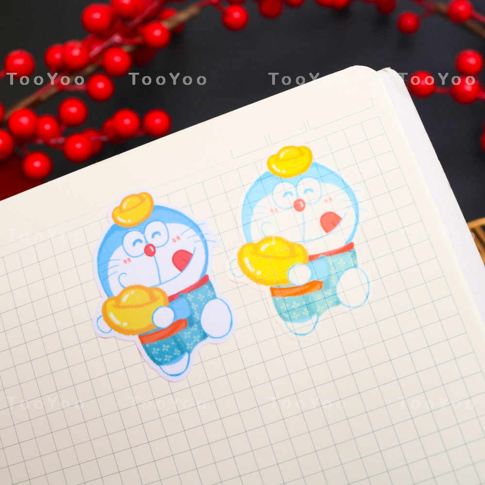 Tấm sticker Doraemon chủ đề TẾT dễ thương cute TooYoo BK00591