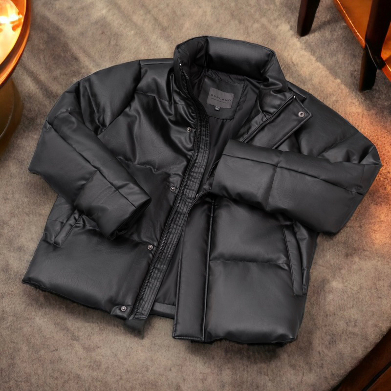Áo phao da SUPLAND Leather Puffer Jacket