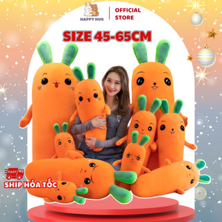 Gối ôm hình củ cà rốt cảm xúc dễ thương SIZE 45-65CM, thú nhồi bông cao cấp - Happy Hug ( Shop giao biểu cảm ngẫu nhiên)