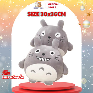 Thú bông Totoro gối ôm dễ thương Size 30x36cm, siêu mềm mịn - Happy Hug