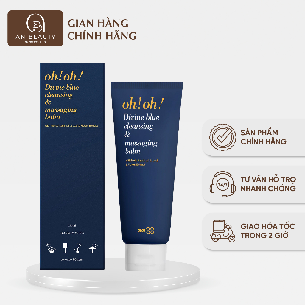 Sáp Tẩy Trang OH!OH! Divine Blue Cleansing & Massaging Balm Làm Sạch Sâu Dành Cho Mọi Loại Da 150ml