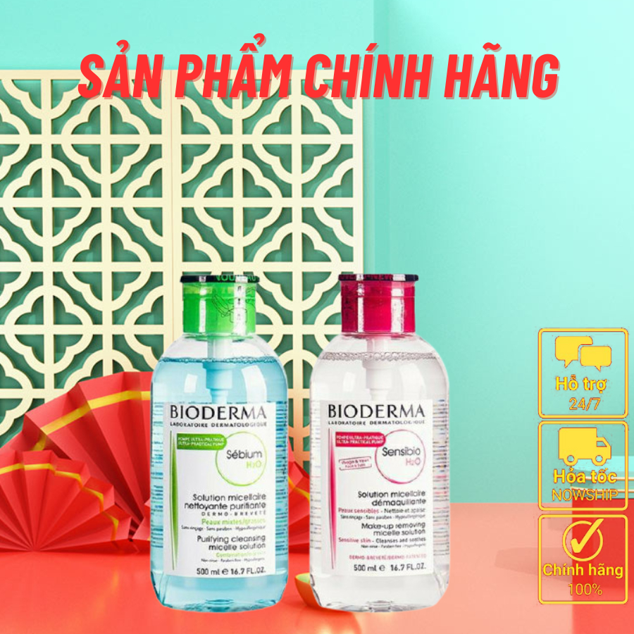 Nước Tẩy Trang Bioderma Chính Hãng Cho Da Dầu Mụn, Nhạy Cảm 500Ml - GTP Beauty