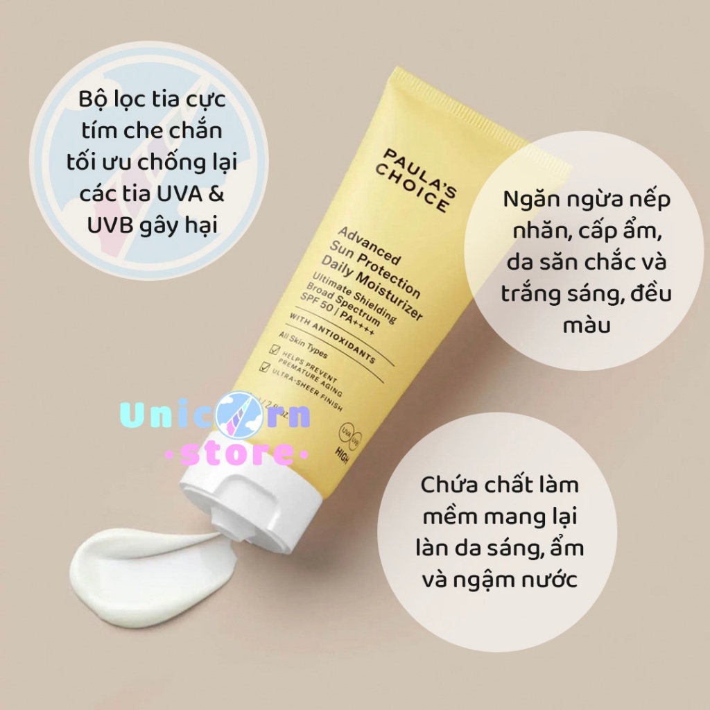Kem Chống Nắng Dưỡng Ẩm Bảo Vệ Da Paula's Choice Advanced Sun Protection Daily Moisturizer Broad Spectrum SPF50