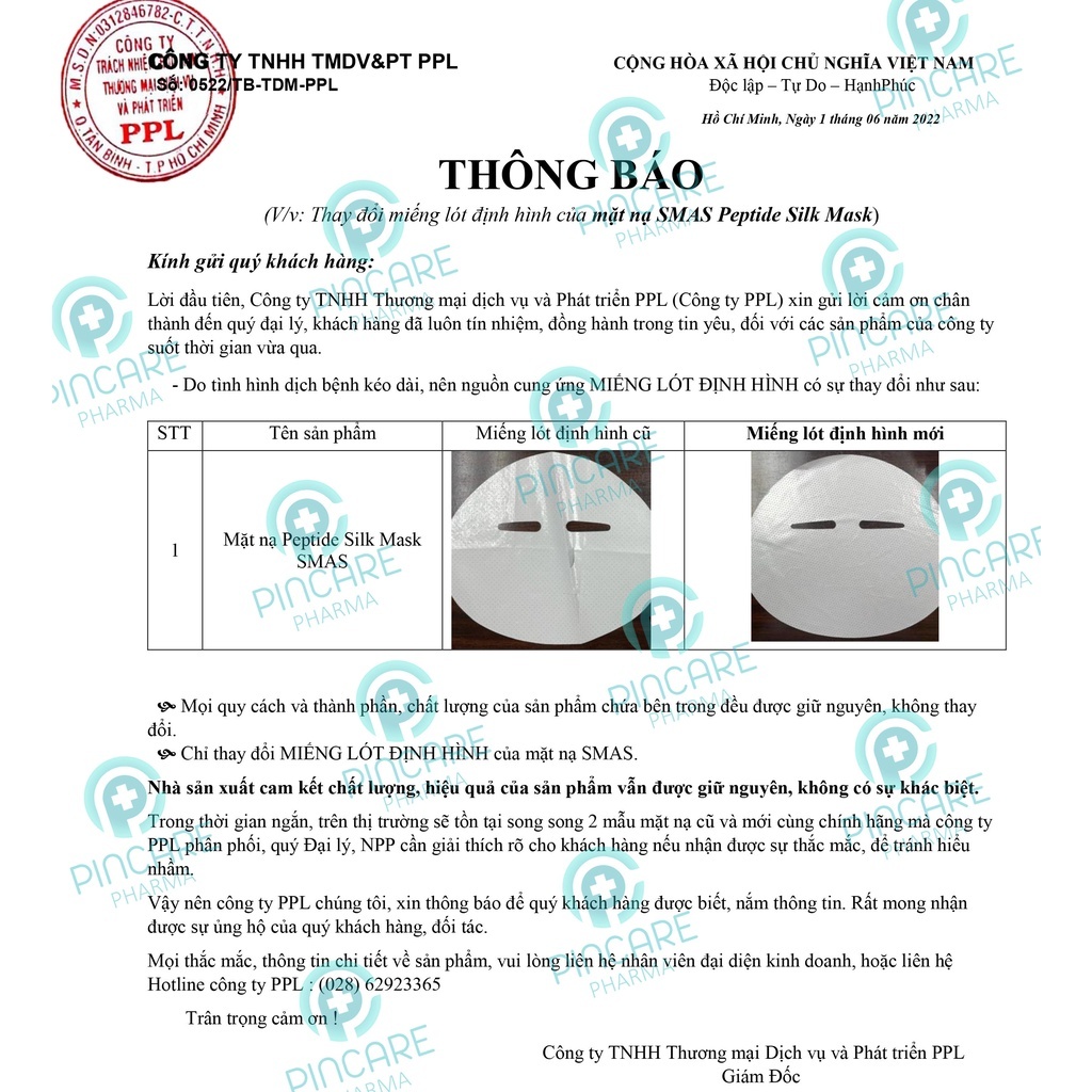 Mặt Nạ Dưỡng Và Phục Hồi SMAS PEPTIDE MASK 24H