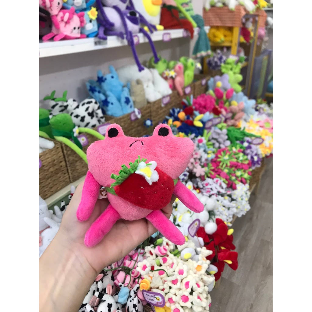Ếch trái dâu dễ thương, 12cm - gấu bông đình may