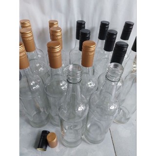 Set 20 chai thủy tinh 750ml nắp nhôm đen , vàng