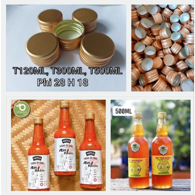 SET 10 - 20 - 30 - 50 NẮP NHÔM PHI 28 H18