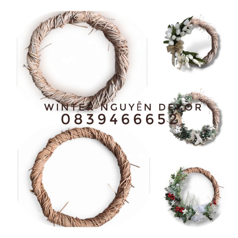 Vòng sợi gỗ làm vòng nguyệt quế trang trí