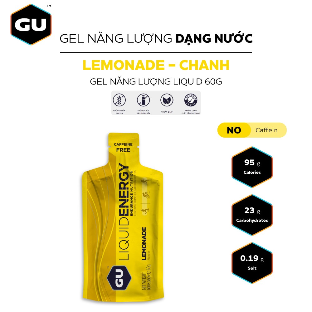 Gel Năng Lượng Dạng Nước Cho Sự Bền Bỉ GU Liquid Energy 60g Chạy Bộ, Trail, Thể Thao, Marathon