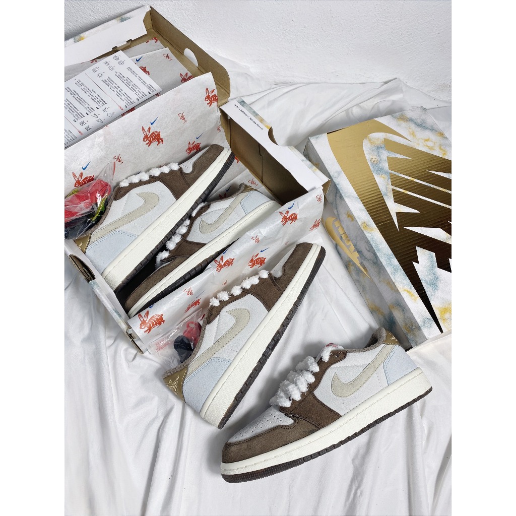 Giày Air Jordan 1 Low Year of the Rabbit Release Date, JD Thấp Cổ Nâu Cao Cấp