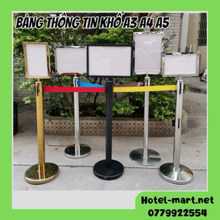 Bảng thông tin inox khổ a3 a4 a5 gắn trên trụ inox