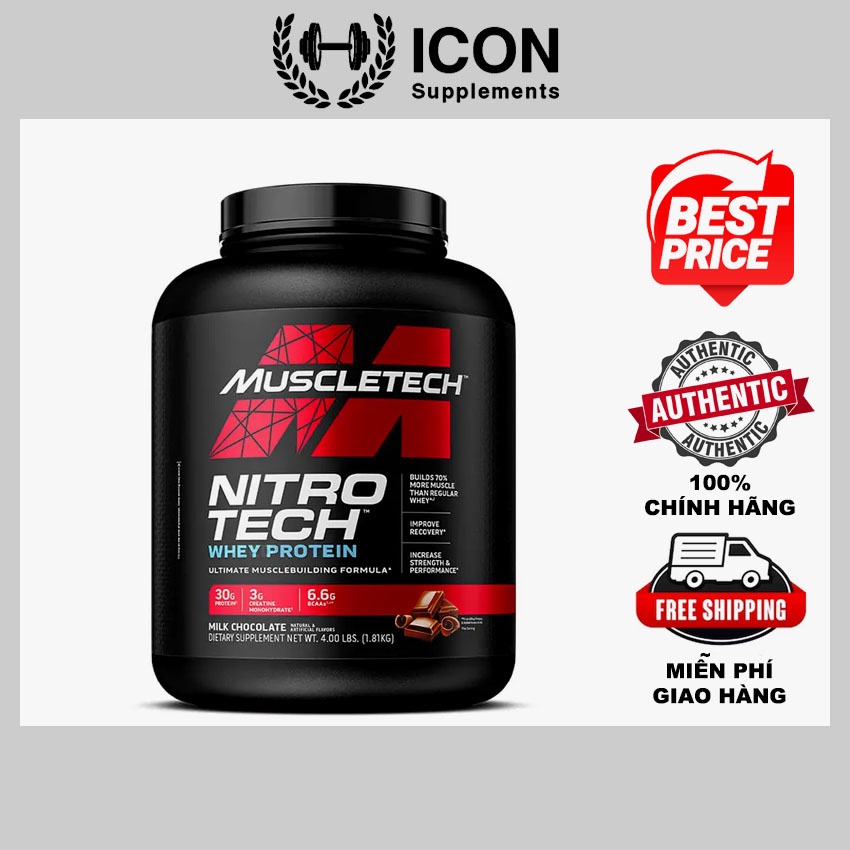 Sữa Tăng Cơ Nitro Tech 4lbs  - Hỗ Trợ Phục Hồi và Phát Triển Cơ Bắp