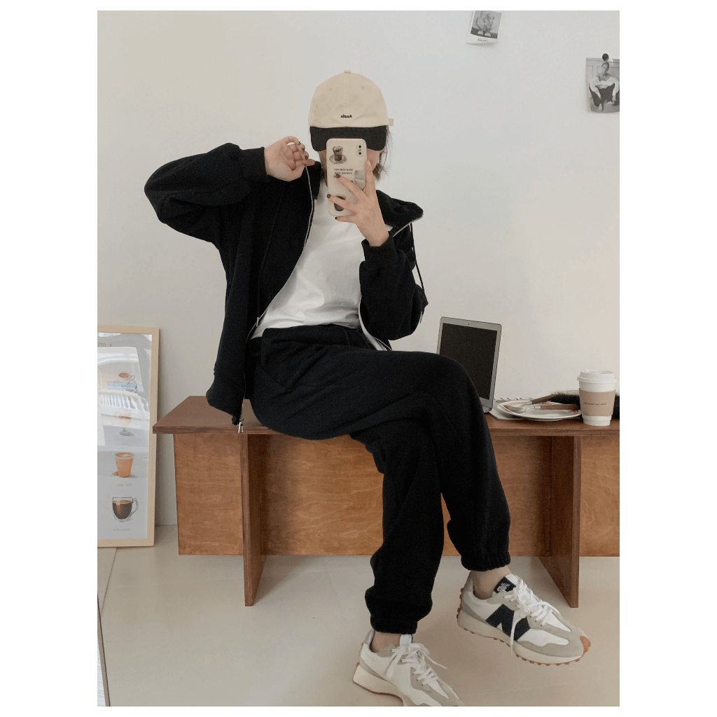 Set bộ khoác nỉ dày Bigsize nữ❤Khuất Yến❤Áo khoác có mũ kéo khóa quần Jogger, chất vảu nỉ da lộn cao cấp dày mịn co giãn