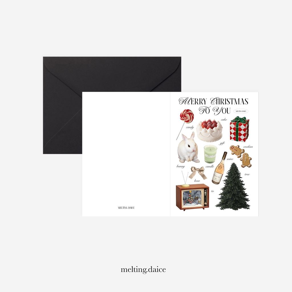 Daice || 'merry christmas to you' envelope  - set 3 mẫu thiệp giáng sinh trang trí
