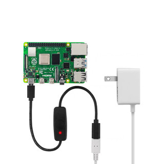 Cáp nối Type C có nút nguồn hiển thị LED cho Raspberry Pi 4B