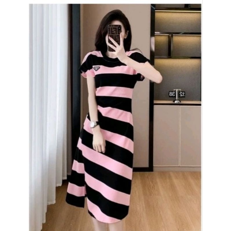 Đầm body thun sọc cao cấp