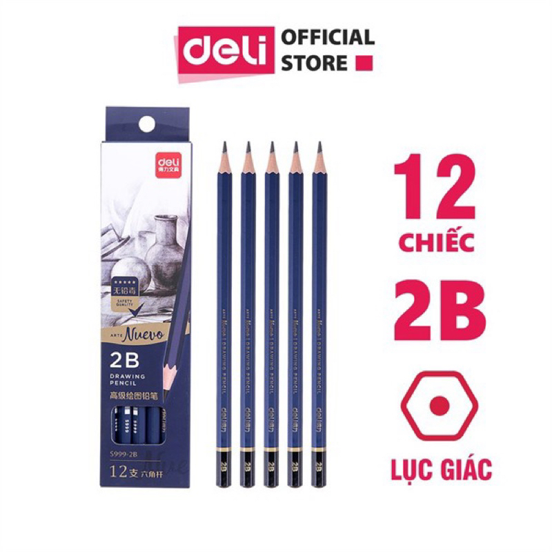 Bút chì 2B, 3B, 4B...14B Kỹ Thuật DELI S999